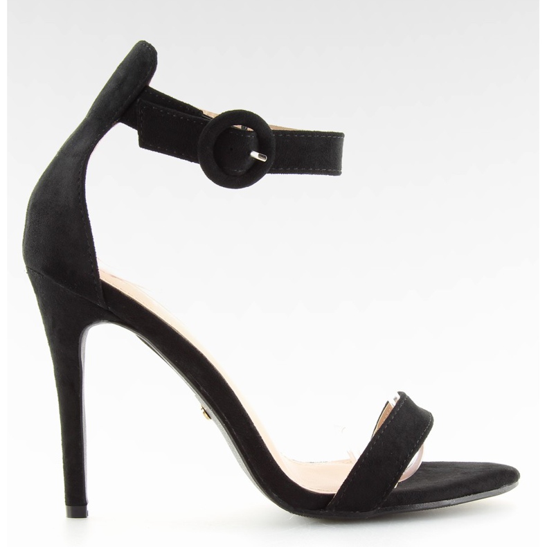 Negro NF-17 Sandalias negras de tacón alto