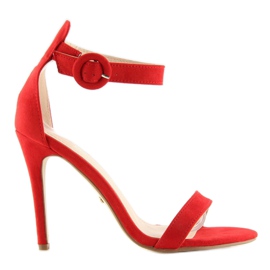 Rojo NF-17 Sandalias rojas con tacón alto Rojo NF-17 Sandalias rojas con tacón alto