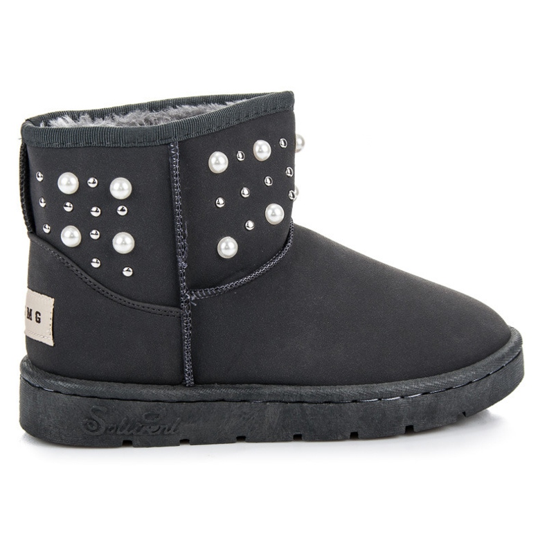 Bella Paris botas de nieve con cuentas gris