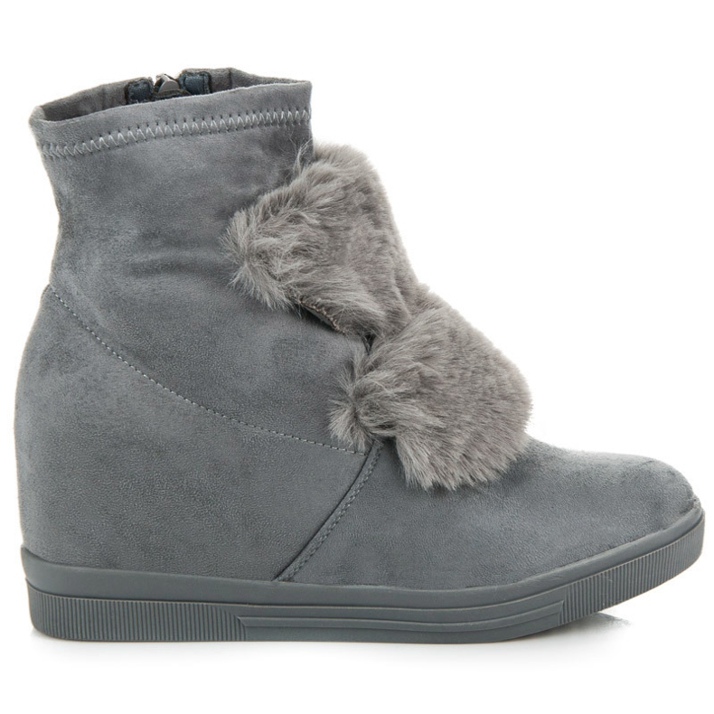 Deportivas cuña con pelo gris Deportivas cuña con pelo gris