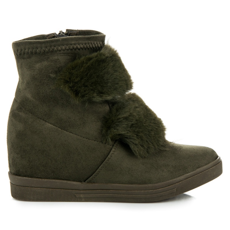 Deportivas cuña con pelo verde Deportivas cuña con pelo verde