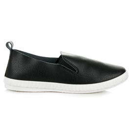 Slipons de piel sintética negro