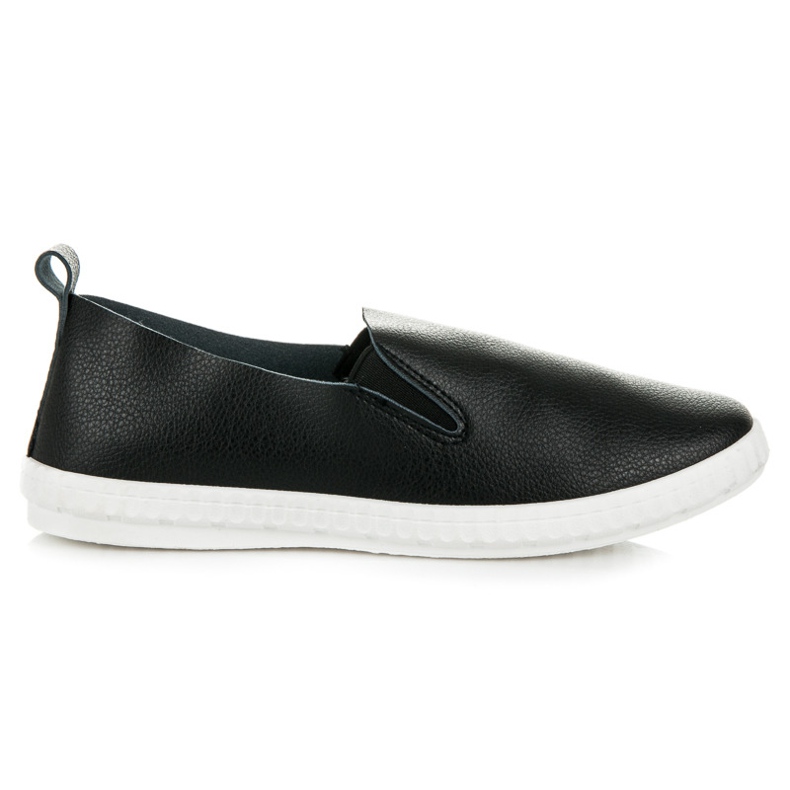 Slipons de piel sintética negro