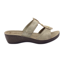 Zapatillas velcro Inblu GL086 Oro amarillo marrón