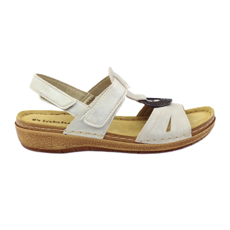 Sandalias cómodas Inblu F02 j beige perla marrón gris