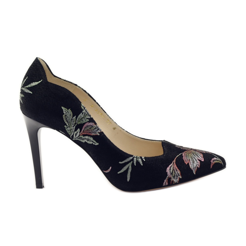 Anis Pumps On A Pin Embroidery 4566 negro
