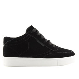 Zapatillas de mujer de ante negro NB171P Negro