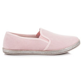 Mckeylor Alpargatas de ante sin cordones rosa