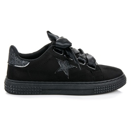 Zapatillas de ante con cordones negro