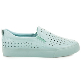 Slipons calados menta verde