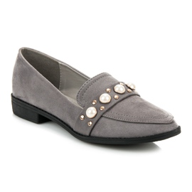 Nio Nio Zapatos brogue grises con perlas