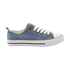 American Club Zapatillas de jeans atadas azul