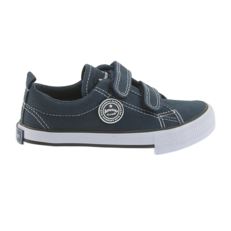 Deportivas American Club azul marino con dos velcros blanco