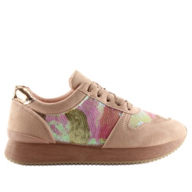 Zapatillas deportivas con lentejuelas rosas LH10P Rosa amarillo