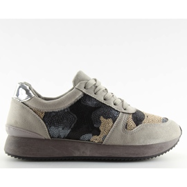 Deportivas con lentejuelas gris LT.GRAY amarillo