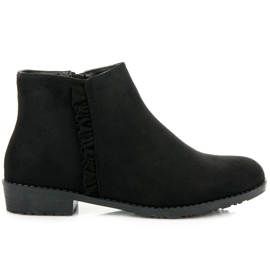 Nio Nio Botas de ante con volante negro