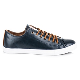 Mckeylor Zapatillas de piel ecológica azul