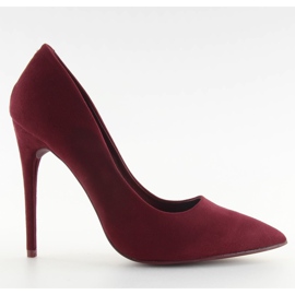 Salón con tacón de aguja en ante burdeos 5101 W. Rojo multicolor Salón con tacón de aguja en ante burdeos 5101 W. Rojo multicolor