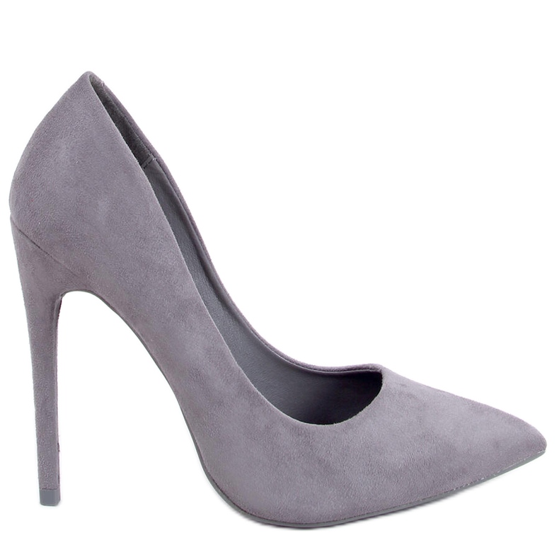 Zapatos de salón en ante gris 5101 Tacón de aguja gris