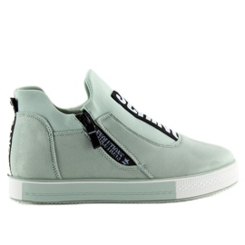Zapatillas con cuña celadón NB168 verde