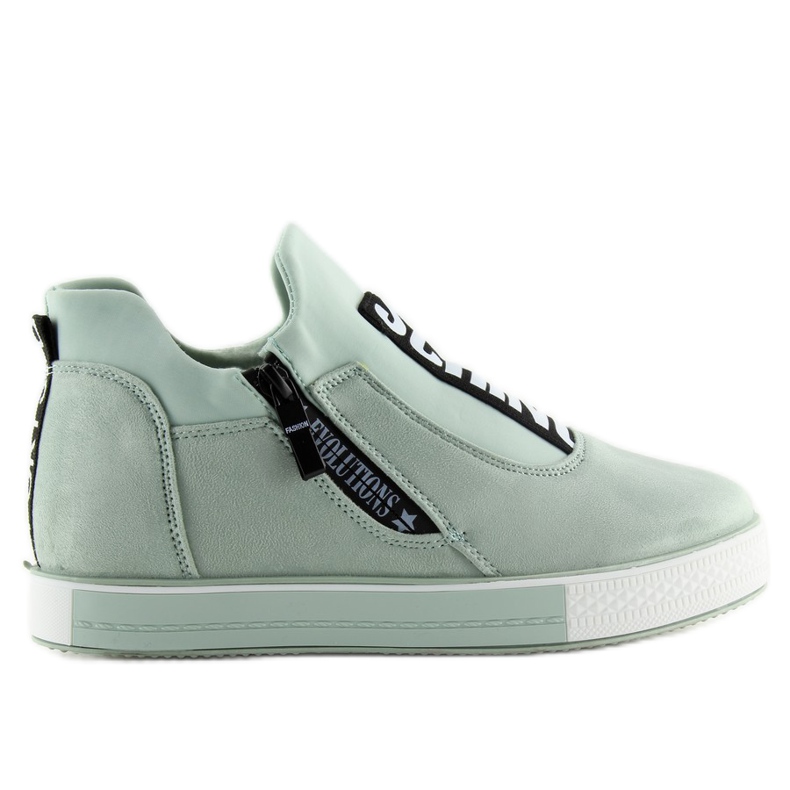 Zapatillas con cuña celadón NB168 verde