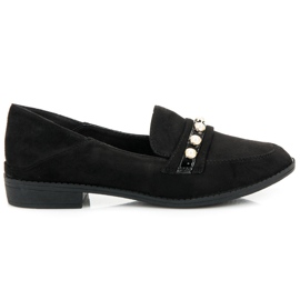 Sixth Sense Zapatos brogue de ante con perlas negro