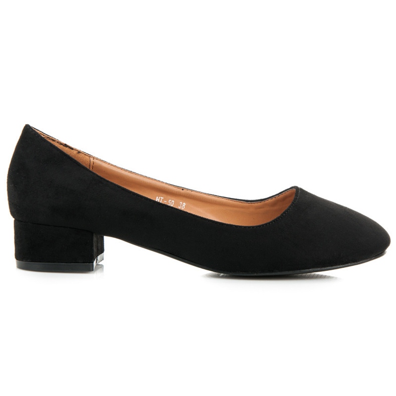 Salones de ante con tacones bajos negro