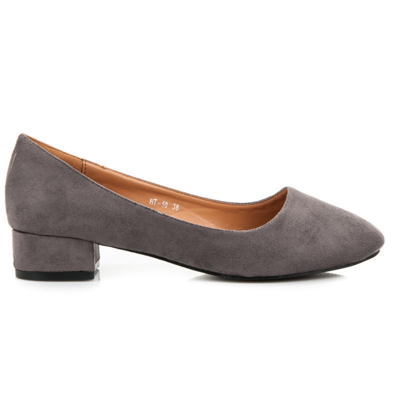 Salones de ante con tacones bajos gris