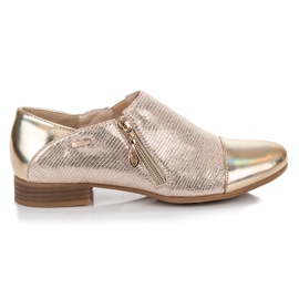 W. Potocki Zapatos dorados con estampado de serpiente