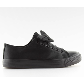 Sneakers mujer negro satinado 16-509 Allblack