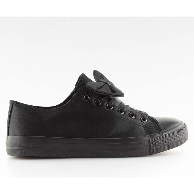 Sneakers mujer negro satinado 16-509 Allblack