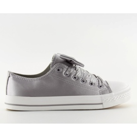 Deportivas mujer gris satinado gris 16-509