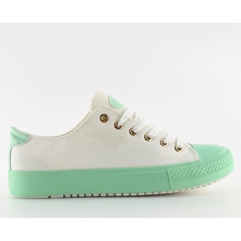 Zapatillas de mujer blancas y menta BL97P verde blanco