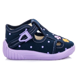 Reweks Zapatillas casa lunares azul púrpura
