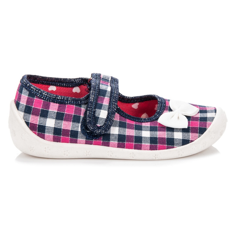 Reweks Zapatos caseros a cuadros azul marino rosado