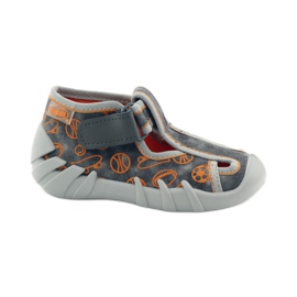 Befado zapatos infantiles zapatillas 190p082 gris naranja