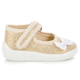 Reweks Zapatos dorados con lazo