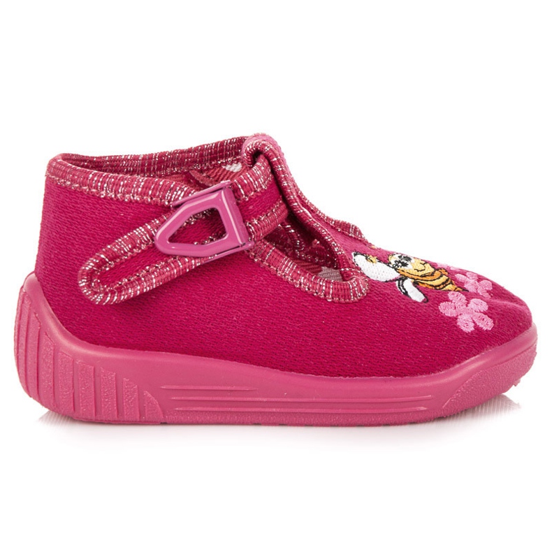Reweks Zapatillas De Color Rosa Con Una Abeja rosado