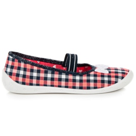 Reweks Zapatos a cuadros para niña rojo