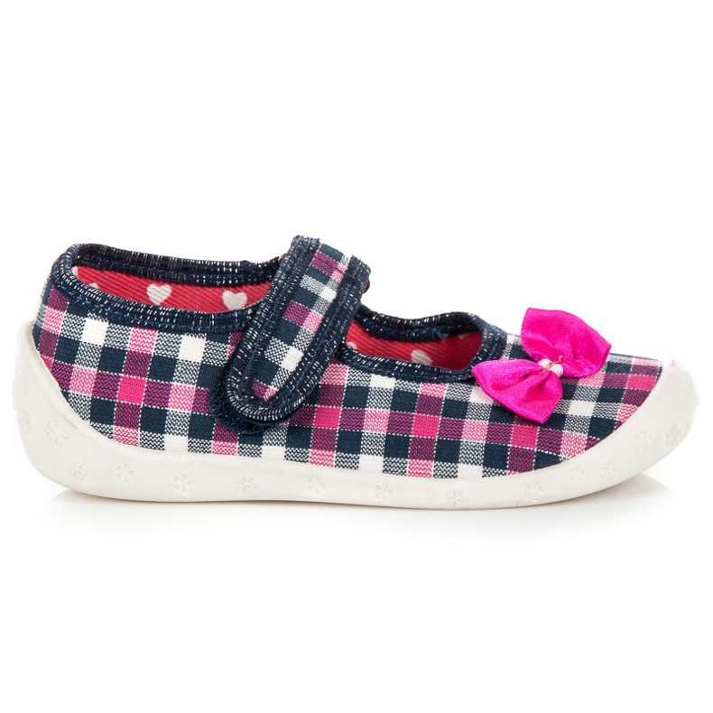 Reweks Zapatos de casa a cuadros rosado