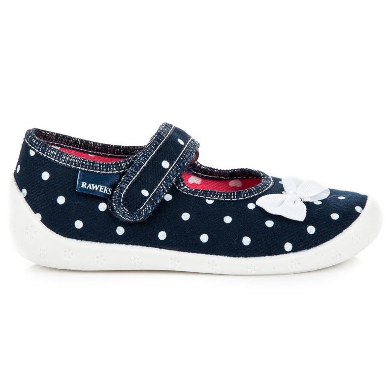 Reweks Zapatillas de niña en lunares azul