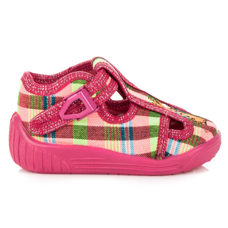 Reweks Zapatillas Cuadros Hebilla rosado