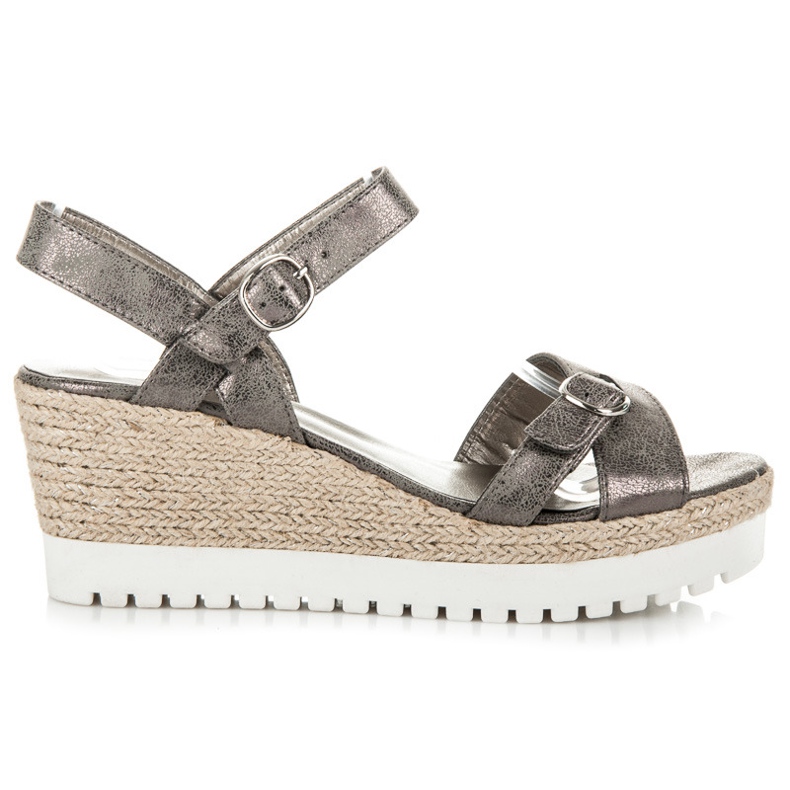 Kylie Alpargatas Sandalias Plateadas gris
