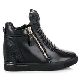 Zapatillas negras con cremallera negro Zapatillas negras con cremallera negro