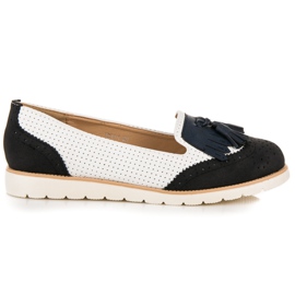 Vices Bailarinas Caladas Con Flecos negro blanco