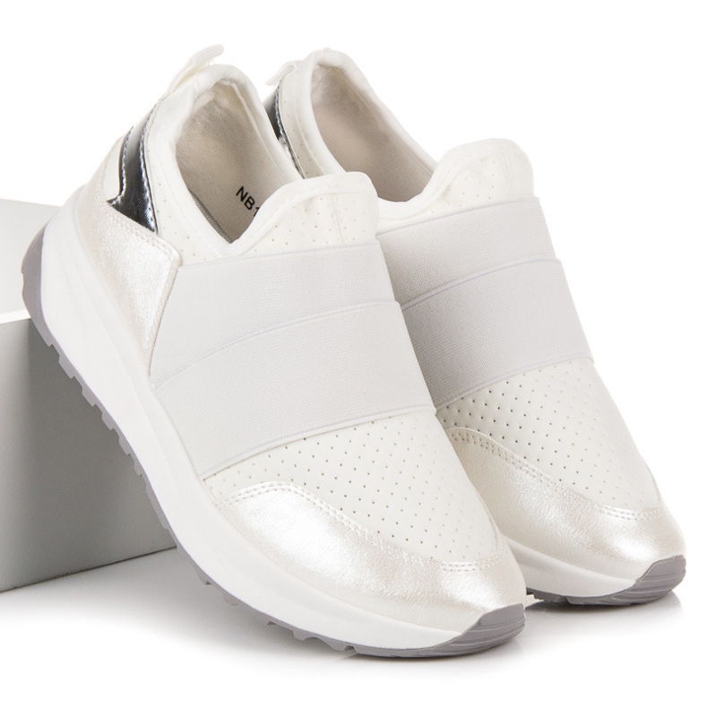 Calzado deportivo sin cordones blanco