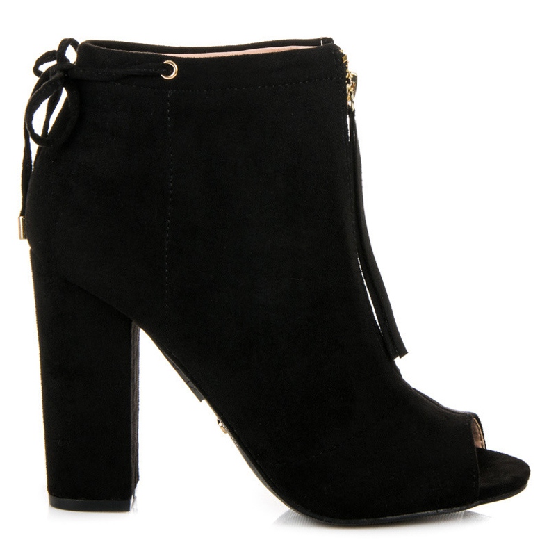Seastar Botas de punta abierta con cremallera negro