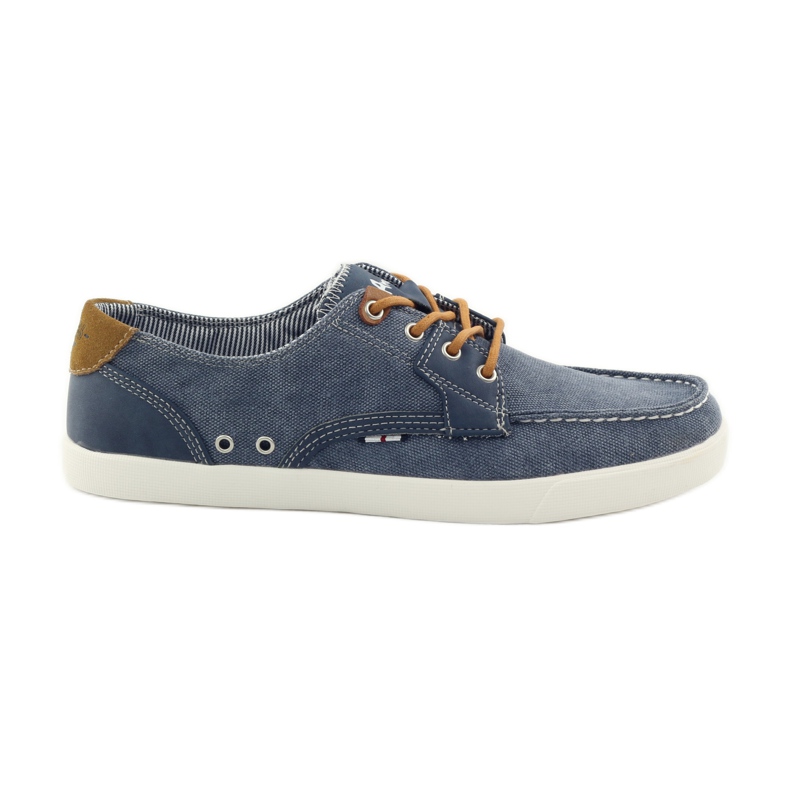 American Club American 205081 mocasines hombre textil atados azul marino azul
