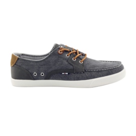 American Club Mocasín de hombre americano 205081 textil gris