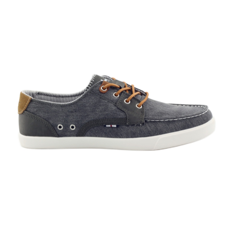 American Club Mocasín de hombre americano 205081 textil gris
